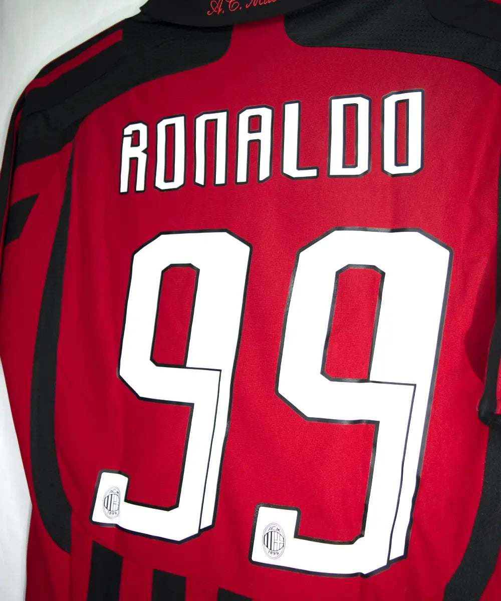 Maillot foot authentique retro et vintage - AC Milan domicile #99 Ronaldo 2007/2008 (M) - Le Maillot Vintage : Maillots de foot authentique retro et vintage