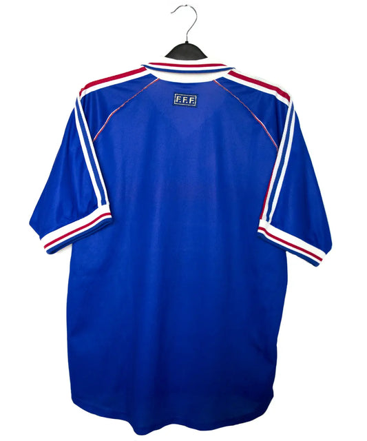 Maillot foot authentique retro et vintage - Equipe de France domicile 1998 *finale 12-07-98 (L) - Le Maillot Vintage : Maillots de foot authentique retro et vintage