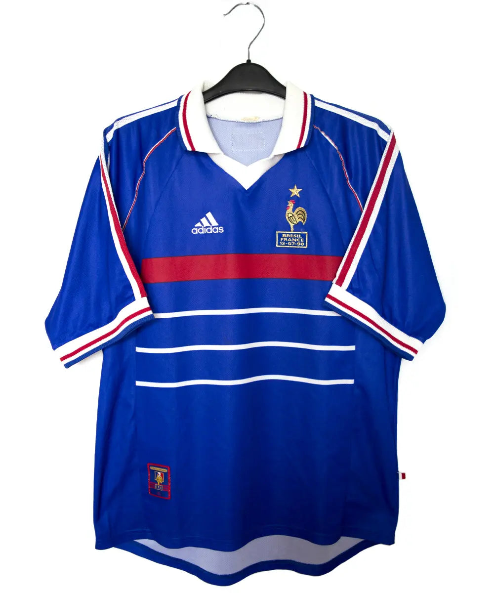 Maillot foot authentique retro et vintage Equipe de France domicile 1998 finale 12 07 98 L