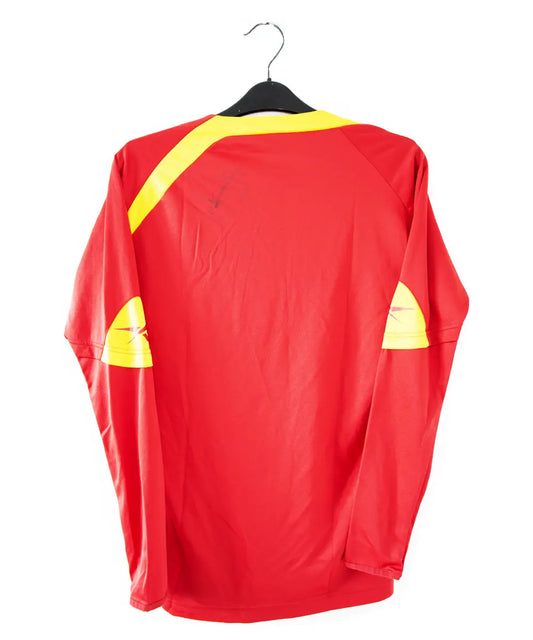 Maillot domicile du rc lens rouge et jaune de la saison 2009-2010 de dos