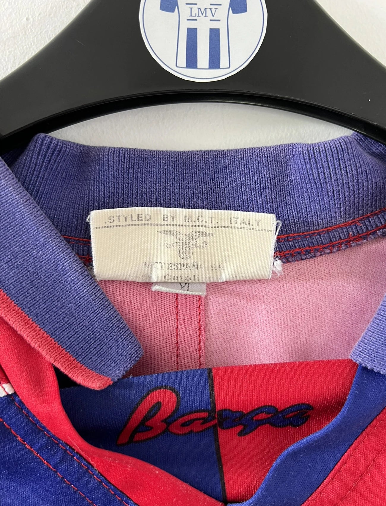 Maillot de foot vintage/retro authentique rouge et bleu Kappa FC Barcelone domicile 1992-1995