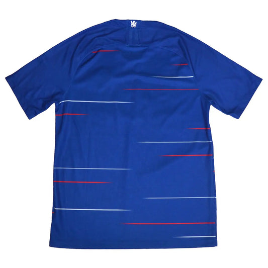 Maillot retro/vintage authentique de dos bleu de chelsea avec des rayures blanches et rouge. Maillot que l'on retrouve avec l'équipementier nike et le sponsor yokohama