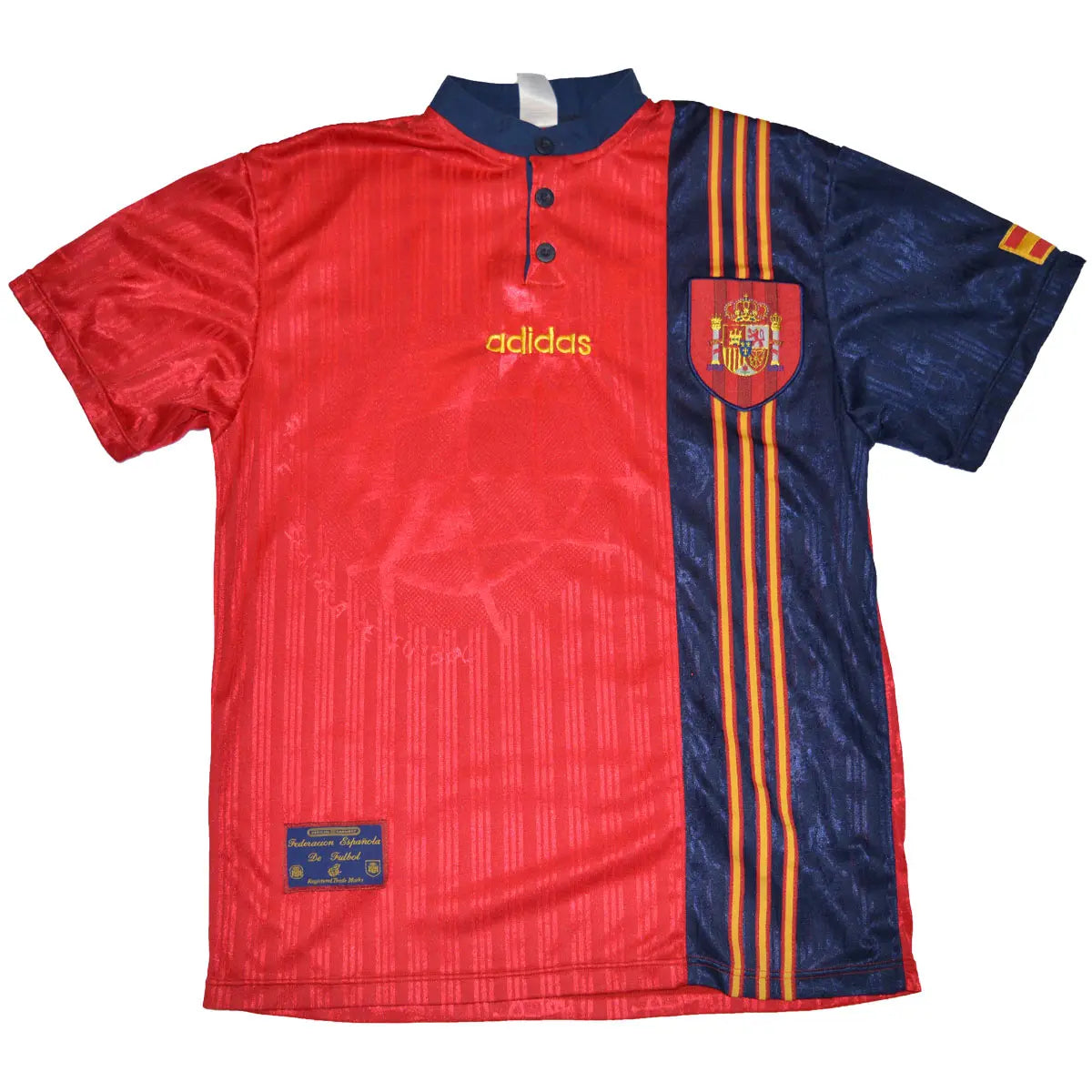 Maillot foot retro et vintage Espagne domicile 1996 1998 Le