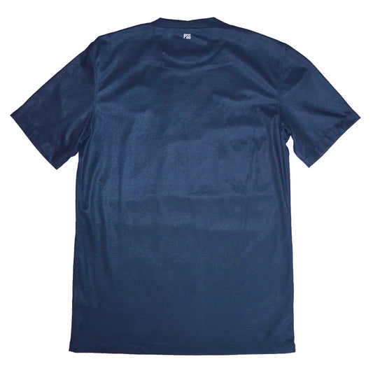 maillot retro/vintage authentique domicile bleu du psg 2012-2013 avec le logo nike et le sponsor fly emirates de dos