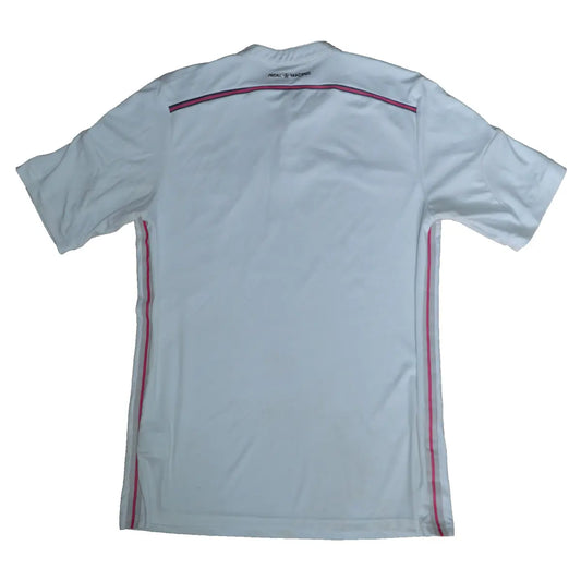 Maillot de foot rétro/vintage authentique blanc domicile adidas du Real Madrid 2014-2015 de dos