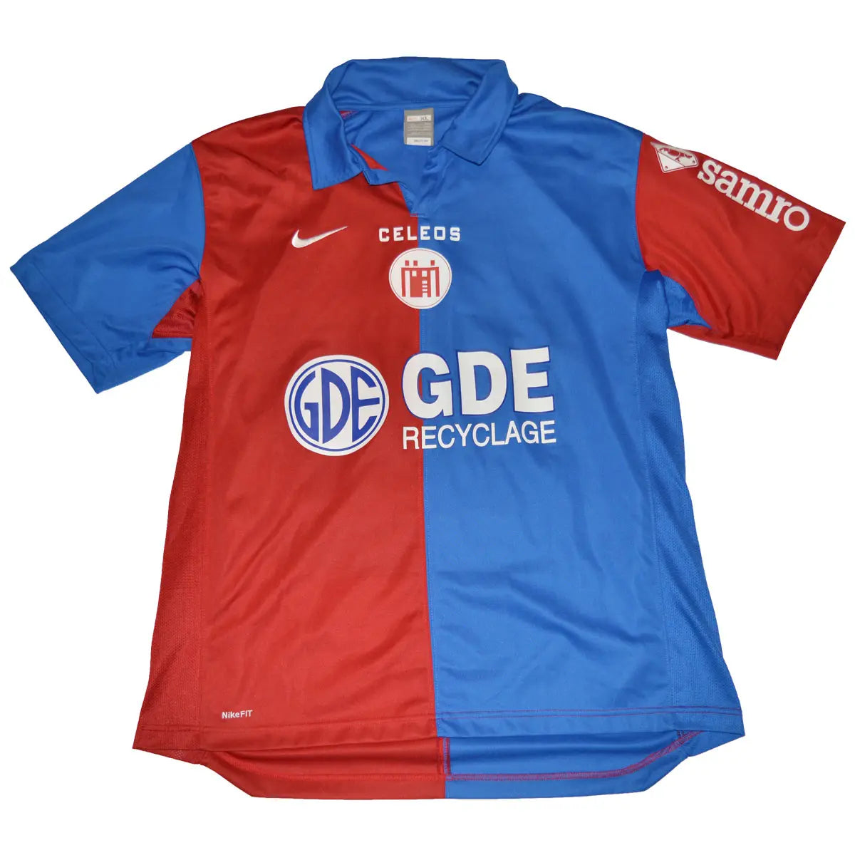 Maillot de foot rétro/vintage authentique rouge et bleu domicile nike SM Caen 2008-2009