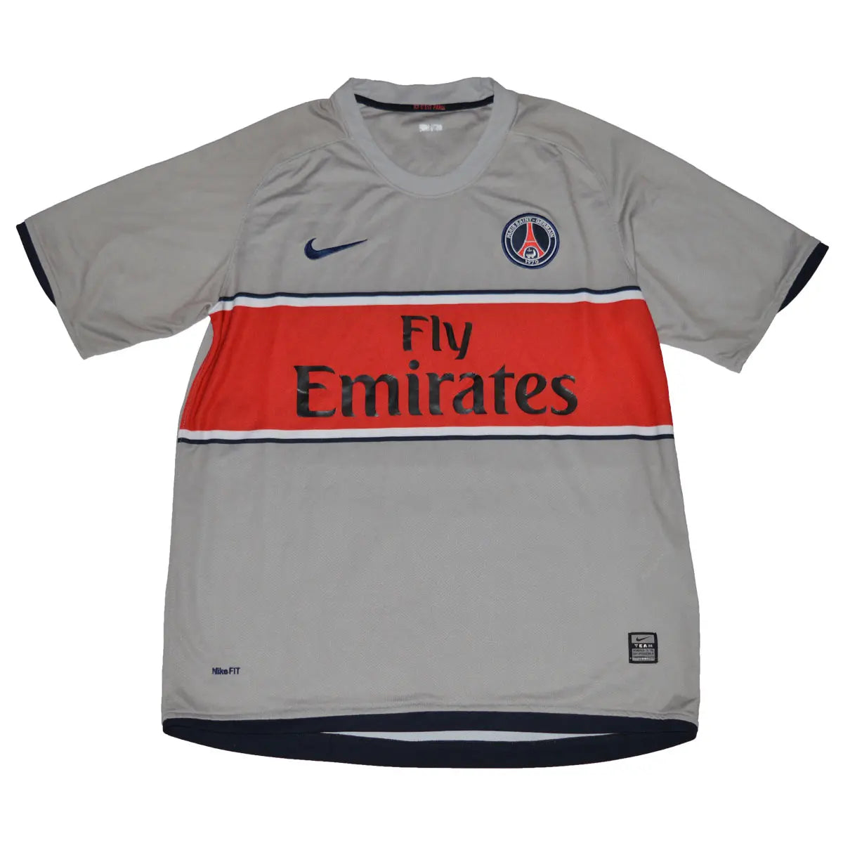 Maillot de foot rétro/vintage authentique gris extérieur nike PSG 2008-2009