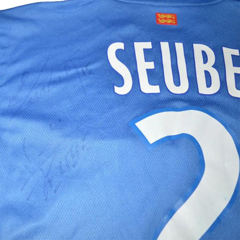 Maillot de foot rétro/vintage authentique bleu et rouge domicile nike SM Caen 2010-2011 Seube flocage de près