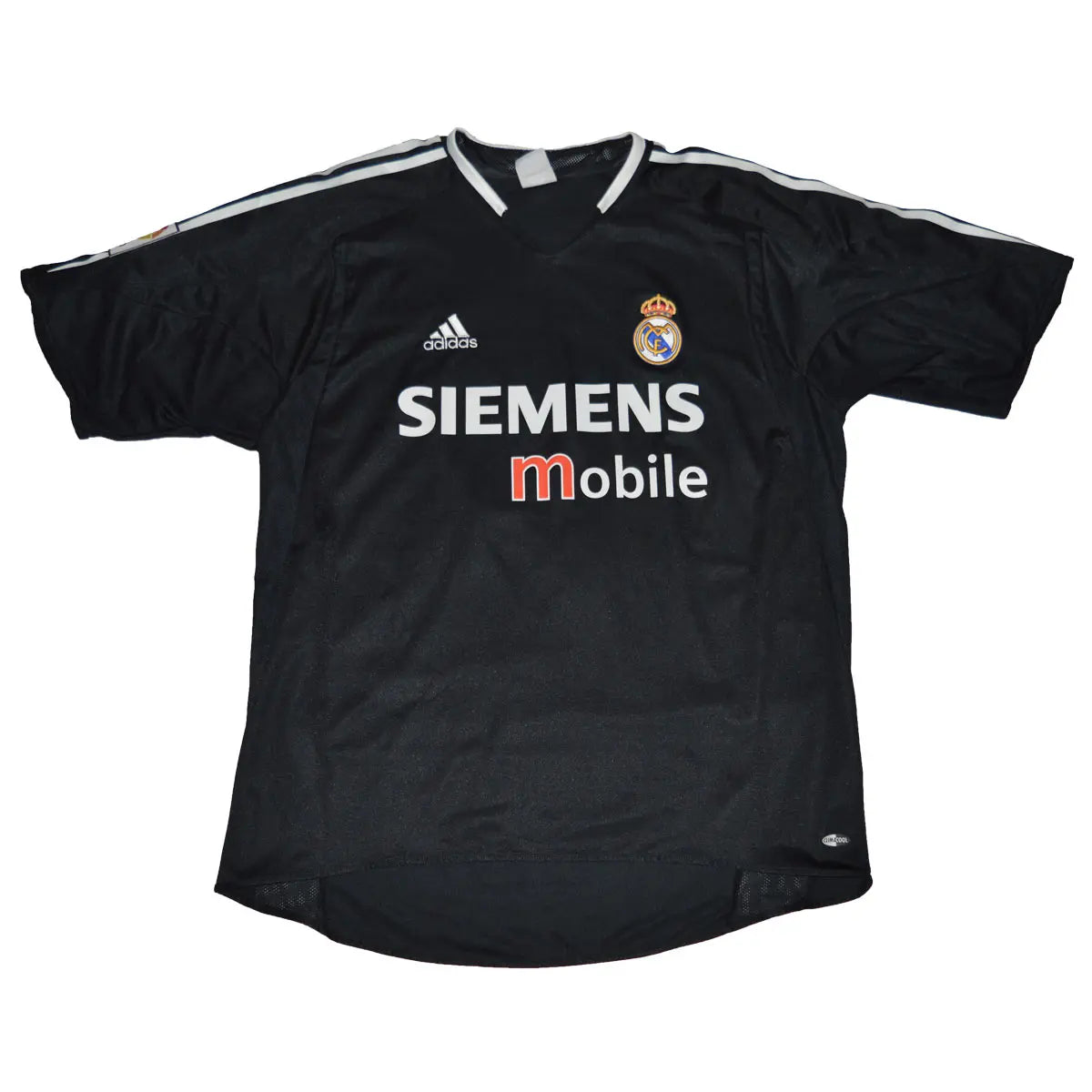 Maillot de foot rétro/vintage authentique noir adidas Real Madrid extérieur 2004-2005