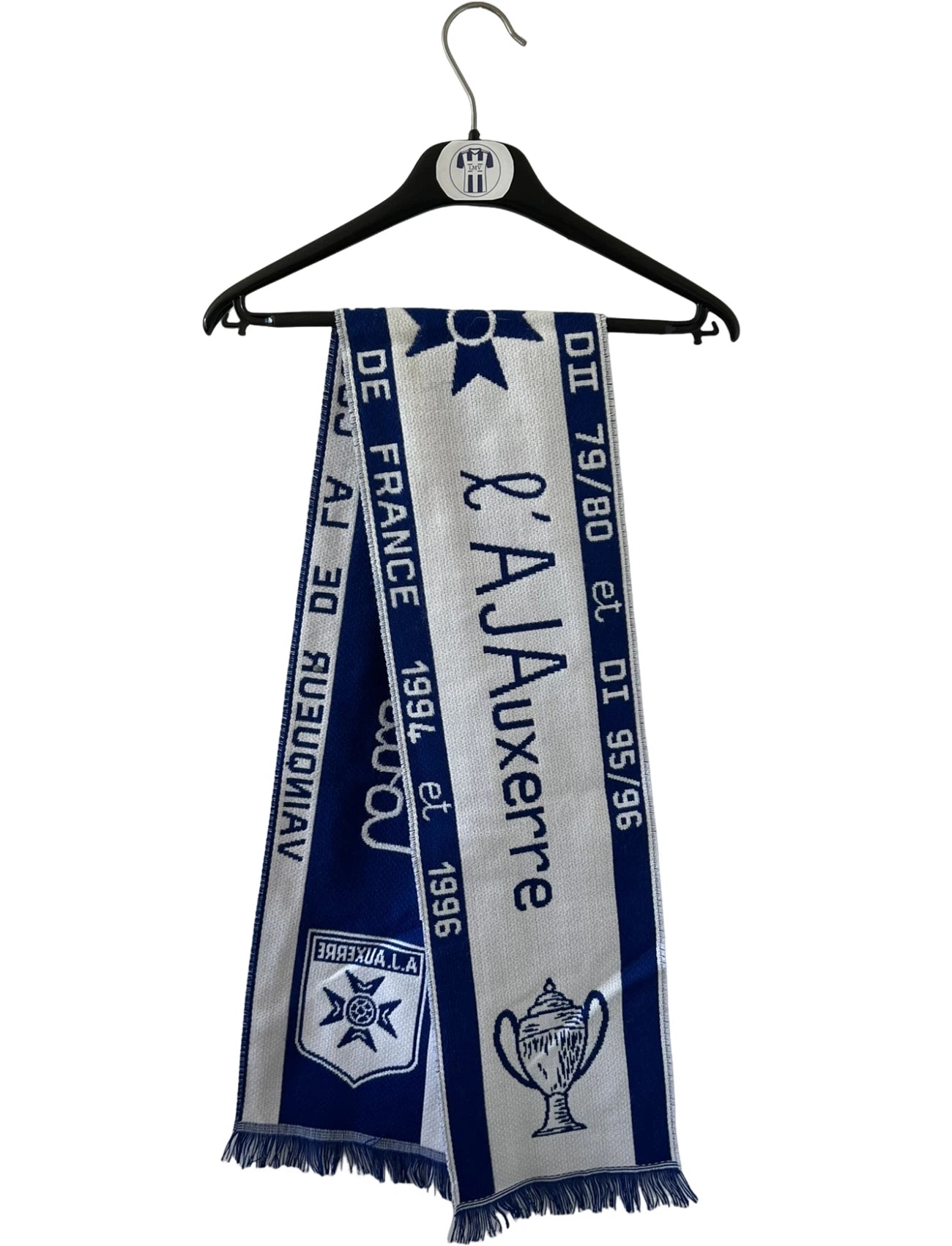 Echarpe de foot blanc et bleu de l'AJ Auxerre
