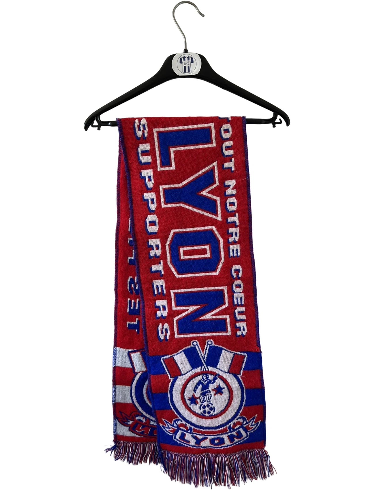 Echarpe de foot rouge et bleu de l'Olympique Lyonnais