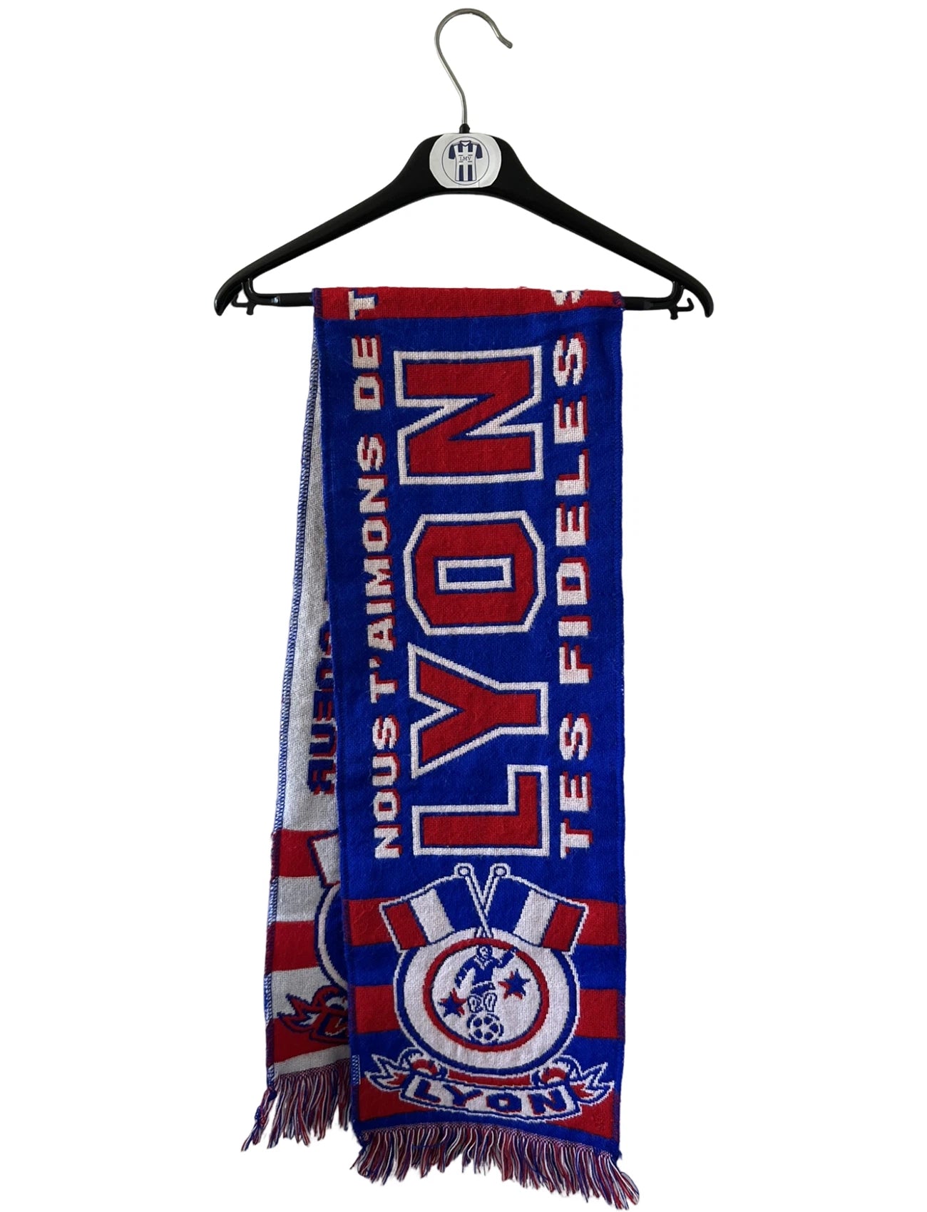 Echarpe de foot rouge et bleu de l'Olympique Lyonnais