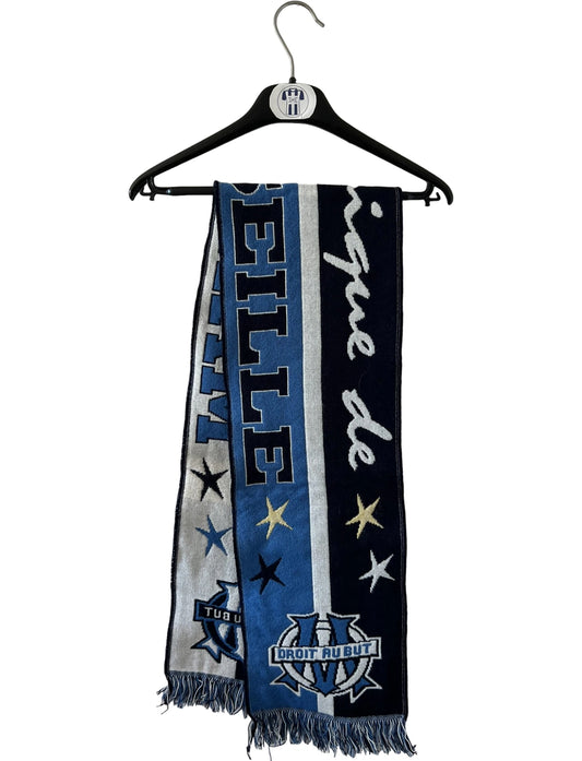 Echarpe de foot bleu et blanc de l'Olympique de Marseille