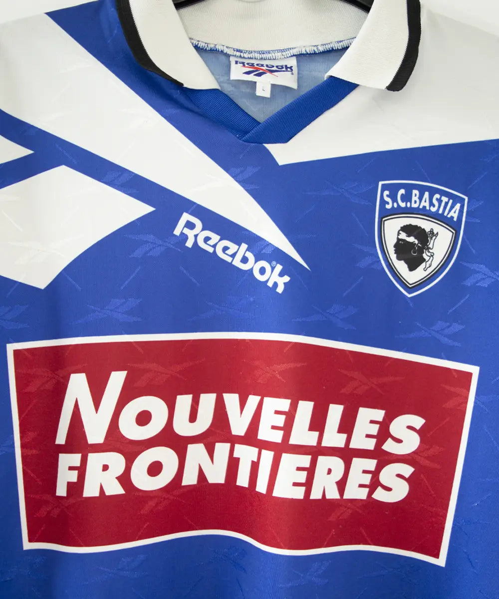 Maillot foot authentique retro et vintage SC Bastia domicile 1995 1997 L