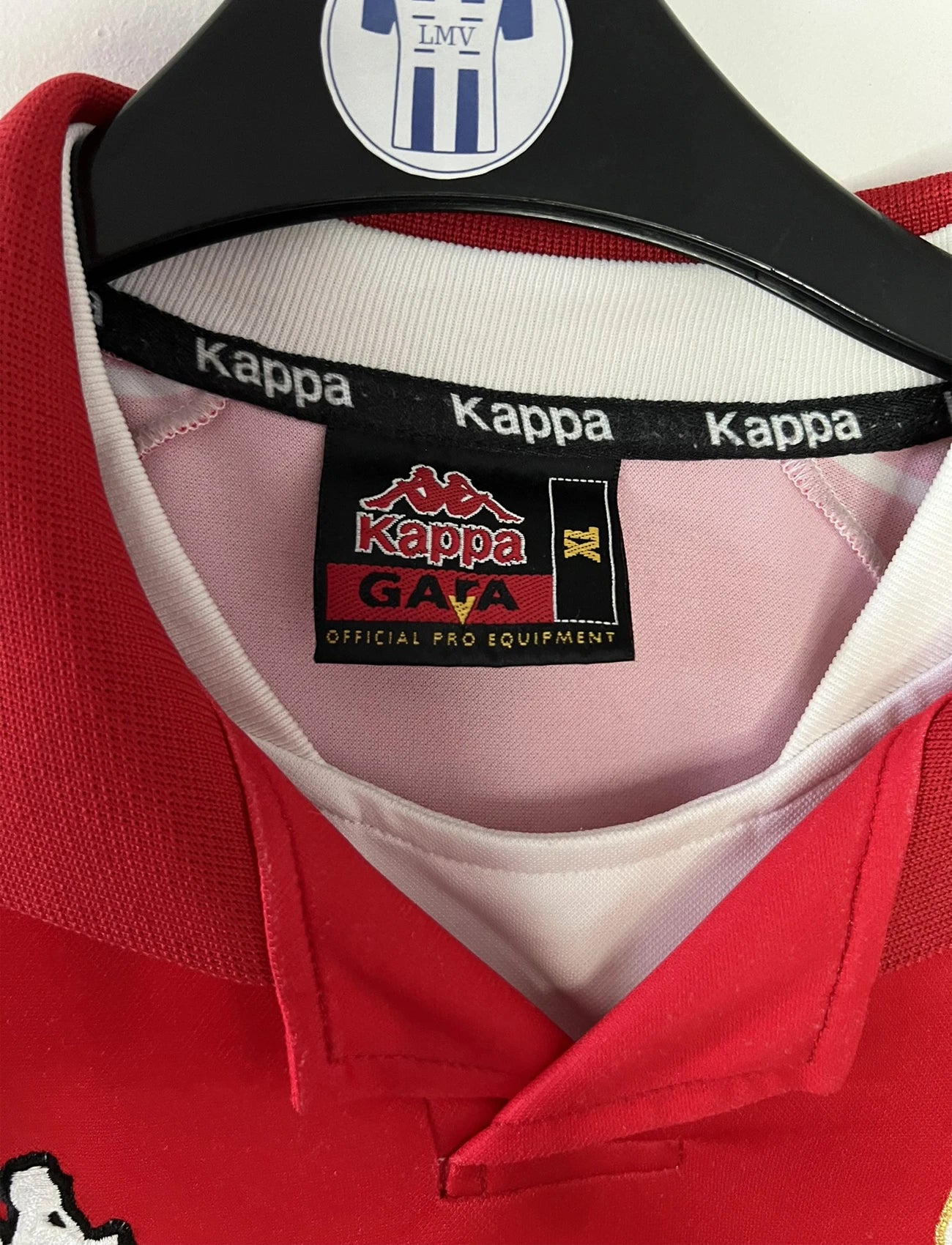 Maillot de foot rétro/vintage authentique rouge et blanc Kappa AS Monaco domicile 2000-2001