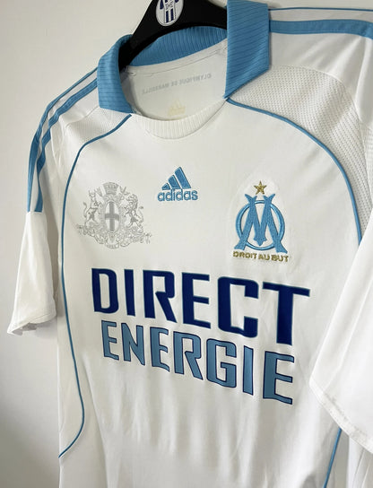 Maillot de foot rétro/vintage authentique blanc domicile adidas OM 2008-2009 Valbuena flocage
