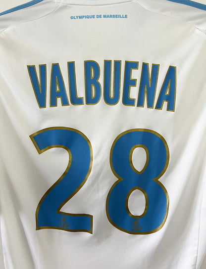 Maillot de foot rétro/vintage authentique blanc domicile adidas OM 2008-2009 Valbuena flocage