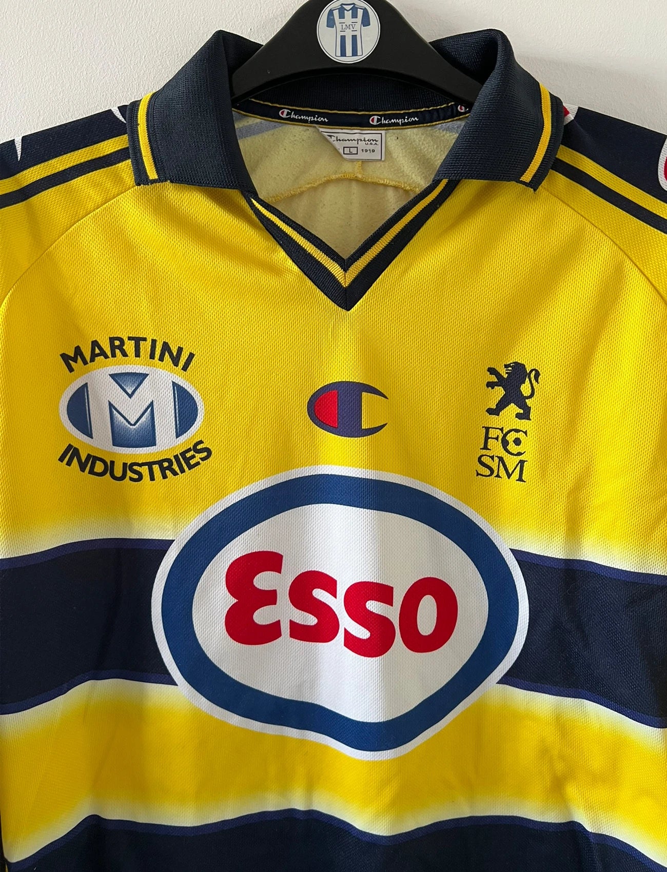 Maillot foot authentique retro et vintage - Sochaux Montbéliard domicile 2002/2004 (L)