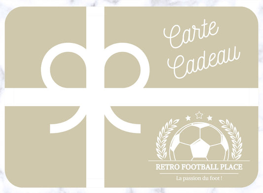 Design d'une carte cadeau du site retro football place