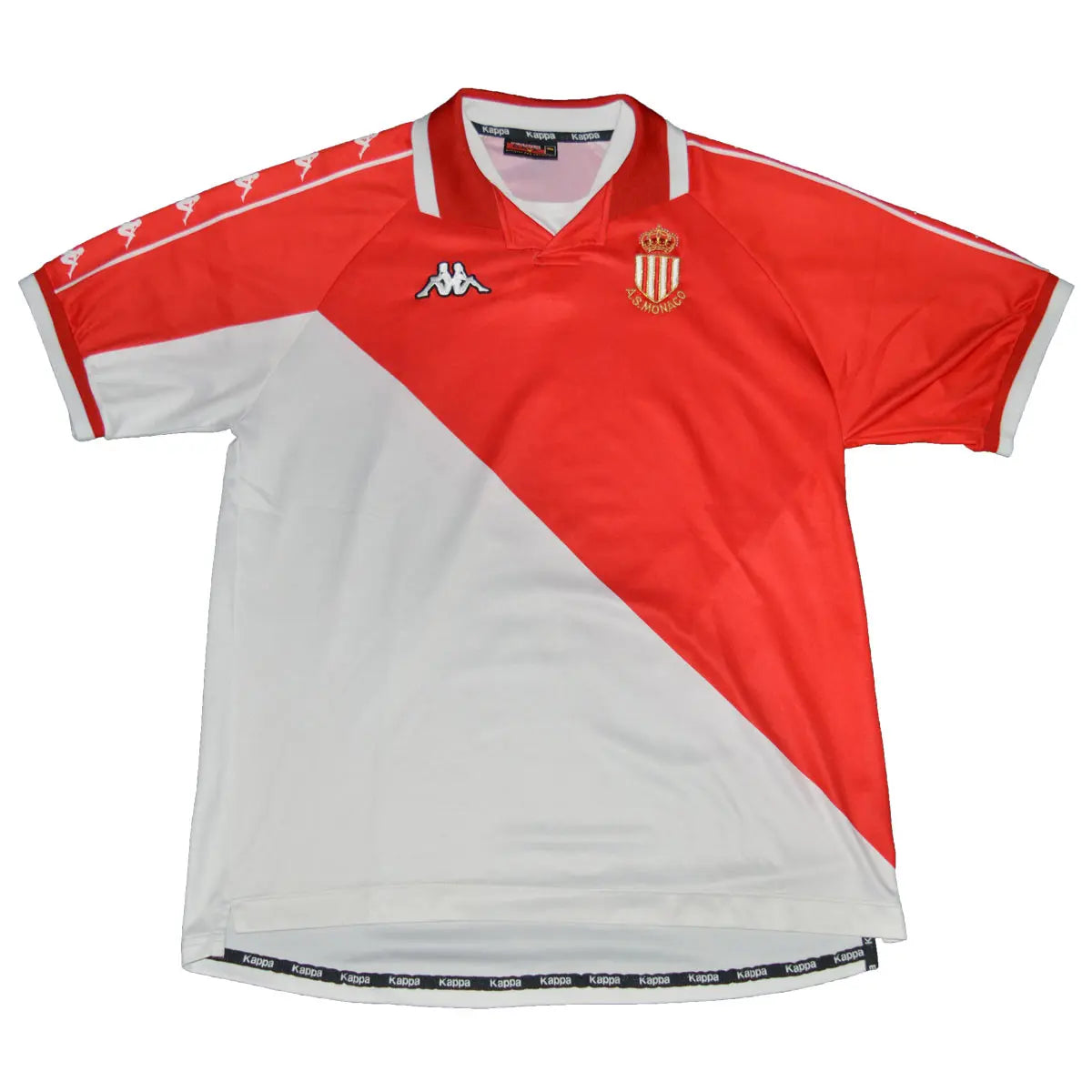 Maillot de foot rétro/vintage authentique rouge et blanc Kappa AS Monaco domicile 2000-2001
