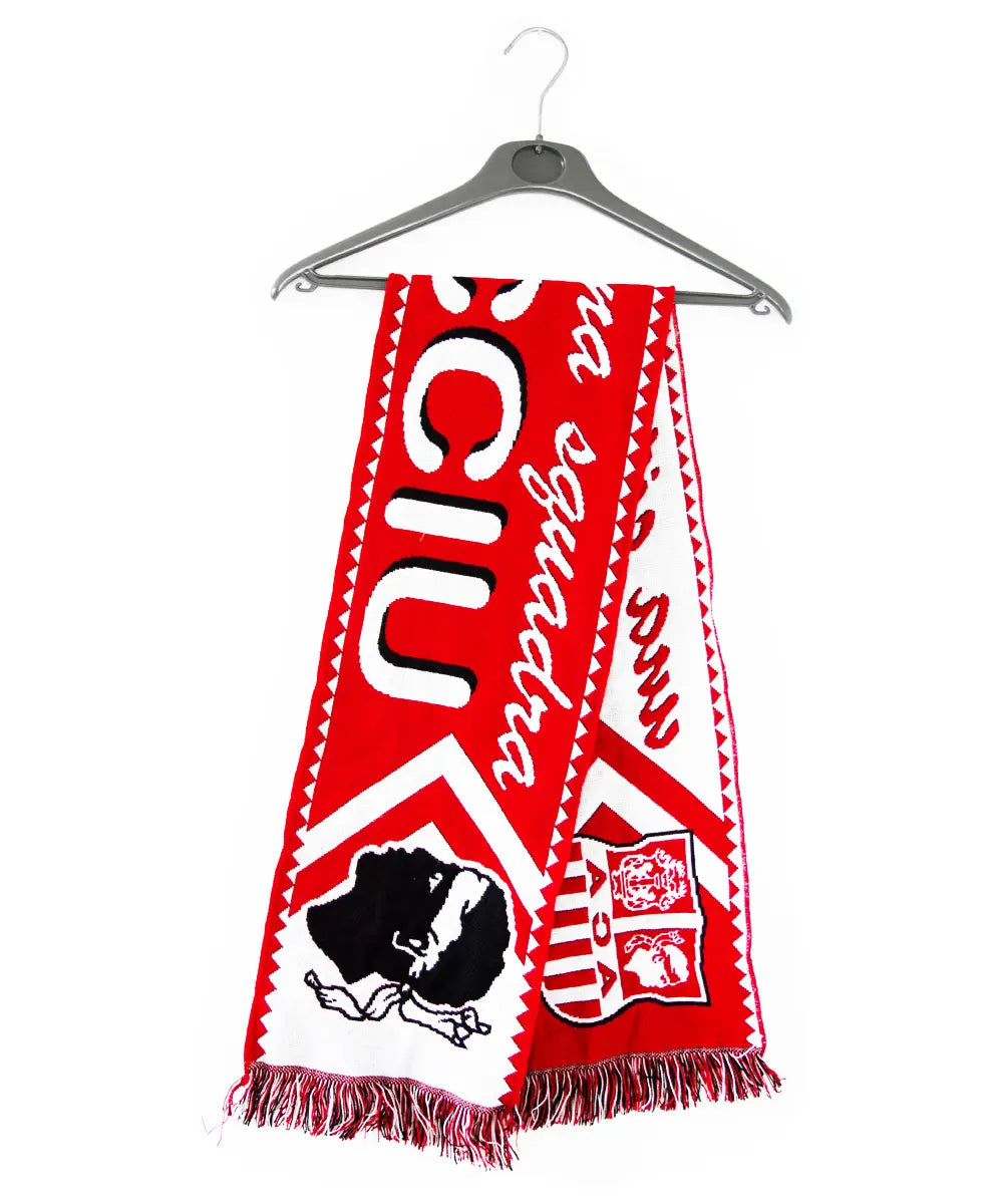 Echarpe rouge et blanche du club d'ajaccio éditée dans les années 2000