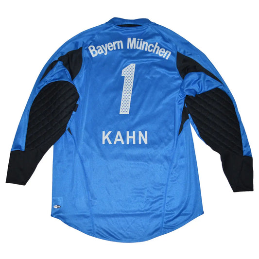 Maillot de foot rétro/vintage authentique gardien bleu adidas Bayern Munich 2004-2005 Kahn flocage