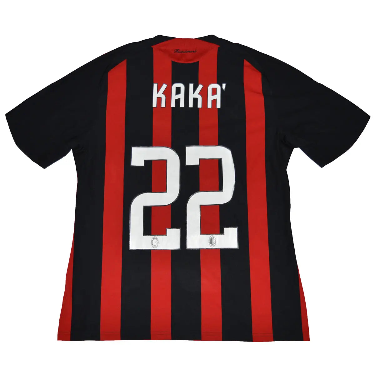 Maillot de foot rétro/vintage authentique rouge et noir adidas AC Milan domicile 2008 2009 Kaka flocage