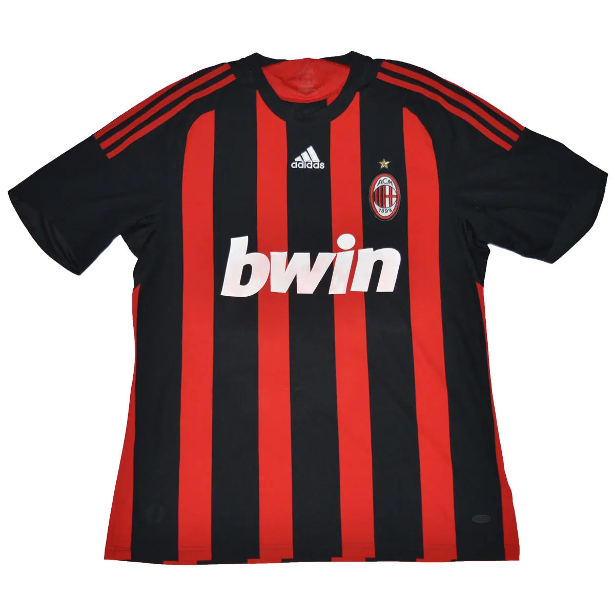 Maillot de foot rétro/vintage authentique rouge et noir adidas AC Milan domicile 2008 2009 Kaka