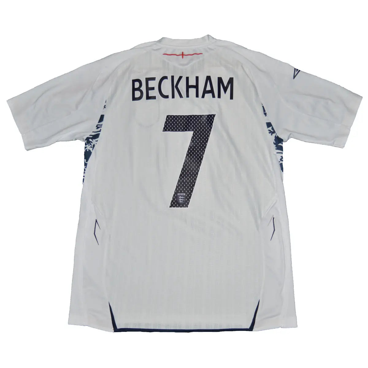 Maillot de foot rétro/vintage authentique blanc umbro Angleterre domicile 2008 2009 Beckham flocage