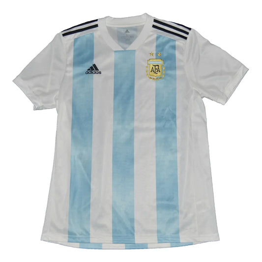 Maillot de foot rétro/vintage authentique bleu et blanc domicile adidas Argentine domicile 2018-2019