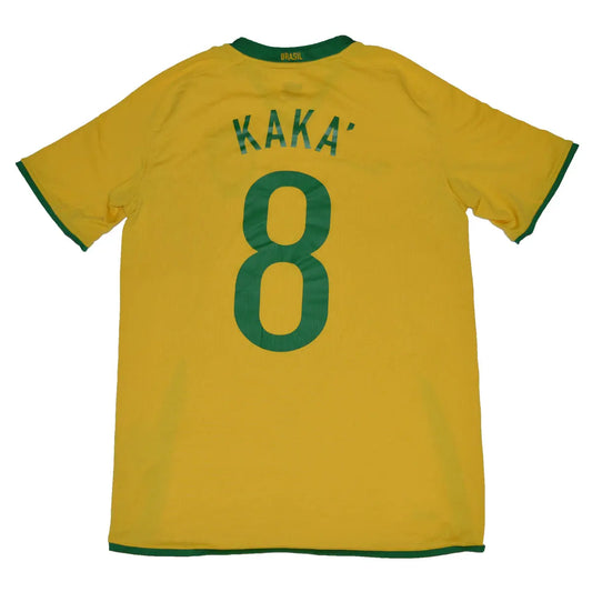 Maillot de foot rétro/vintage authentique jaune domicile nike Brésil 2009 Kaka flocage