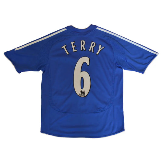 Maillot rétro/vintage authentique bleu domicile de Chelsea lors de la saison 2006-2008 floqué Terry