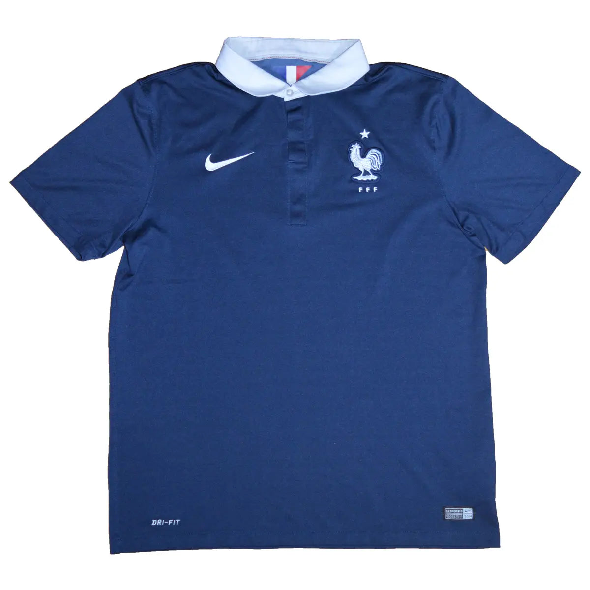 Maillot retro/vintage authentique domicile equipe de france bleu et blanc avec l'équipementier nike