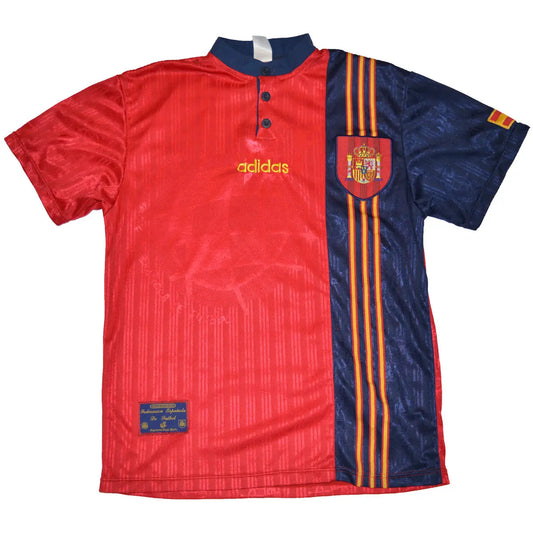 Maillot de foot rétro/vintage authentique rouge et bleu adidas Espagne domicile 1996