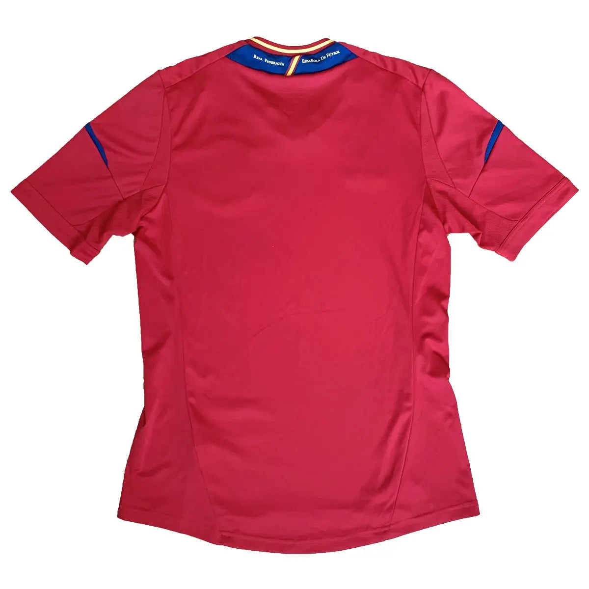 Maillot domicile retro/vintage authentique espagne 2011-2012, rouge et jaune avec l'équipementier adidas de dos