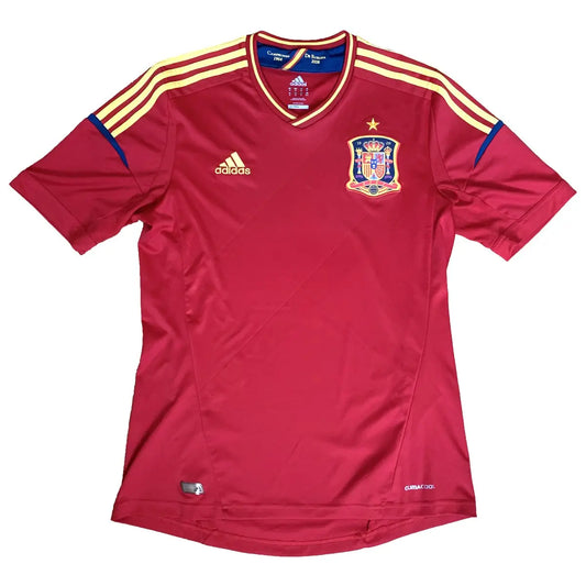 Maillot domicile retro/vintage authentique espagne 2011-2012, rouge et jaune avec l'équipementier adidas