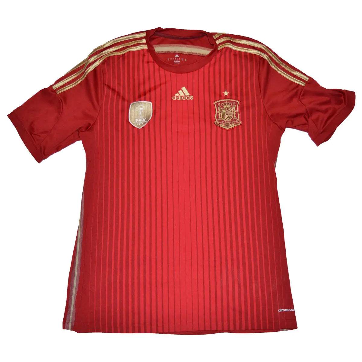 Maillot de foot rétro/vintage authentique rouge adidas de l'Espagne domicile 2014 