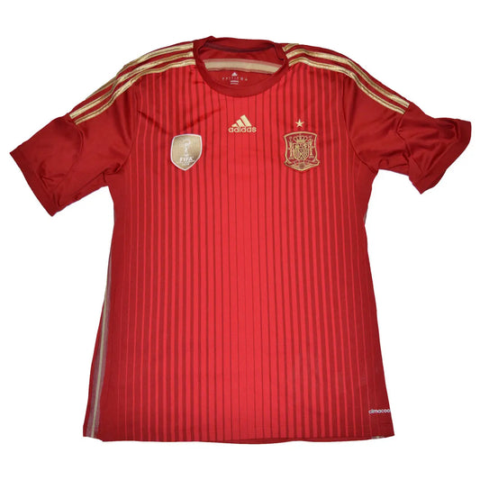 Maillot de foot rétro/vintage authentique rouge adidas de l'Espagne domicile 2014 