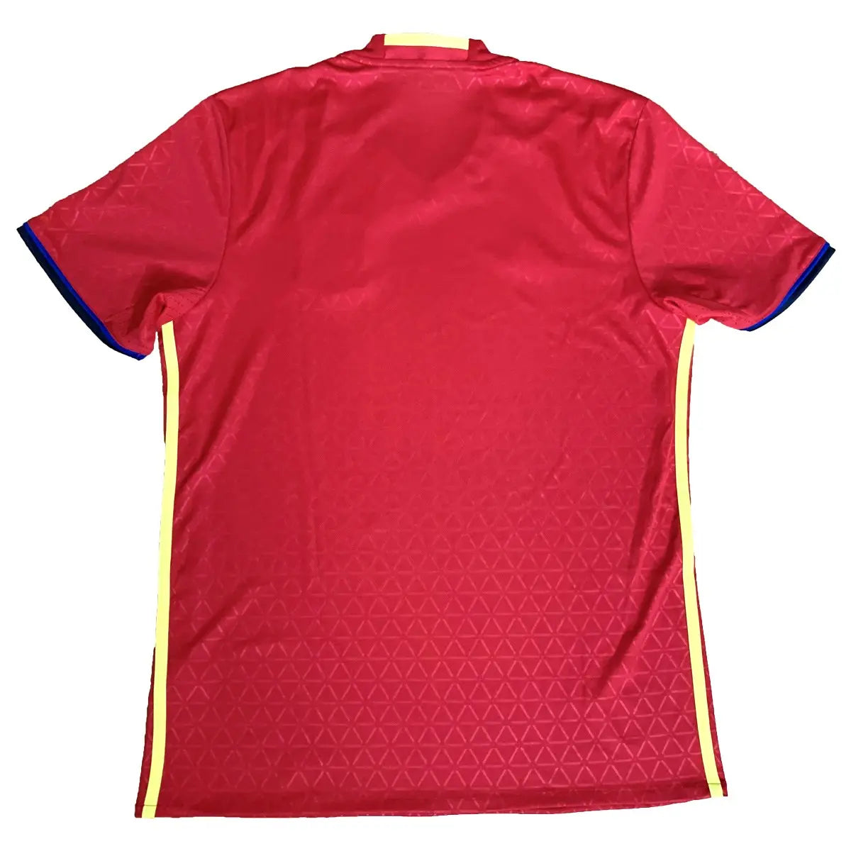 Maillot retro/vintage authentique domicile rouge de l'espagne, avec l"équipementier adidas, porté lors de l'euro 2016 de dos