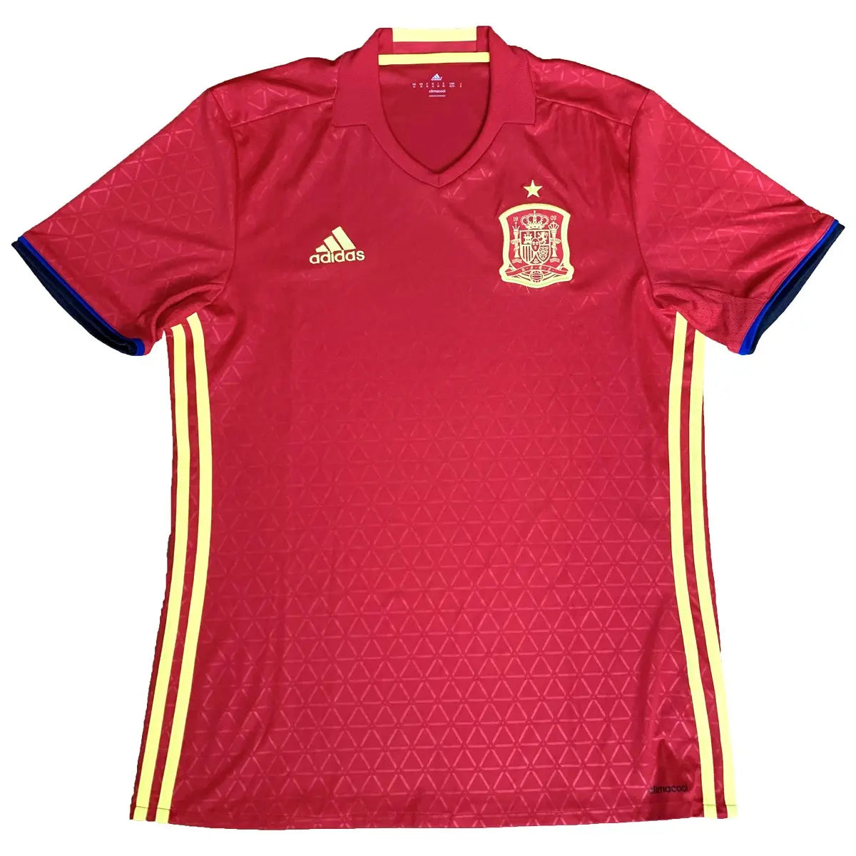 Maillot retro/vintage authentique domicile rouge de l'espagne, avec l"équipementier adidas, porté lors de l'euro 2016