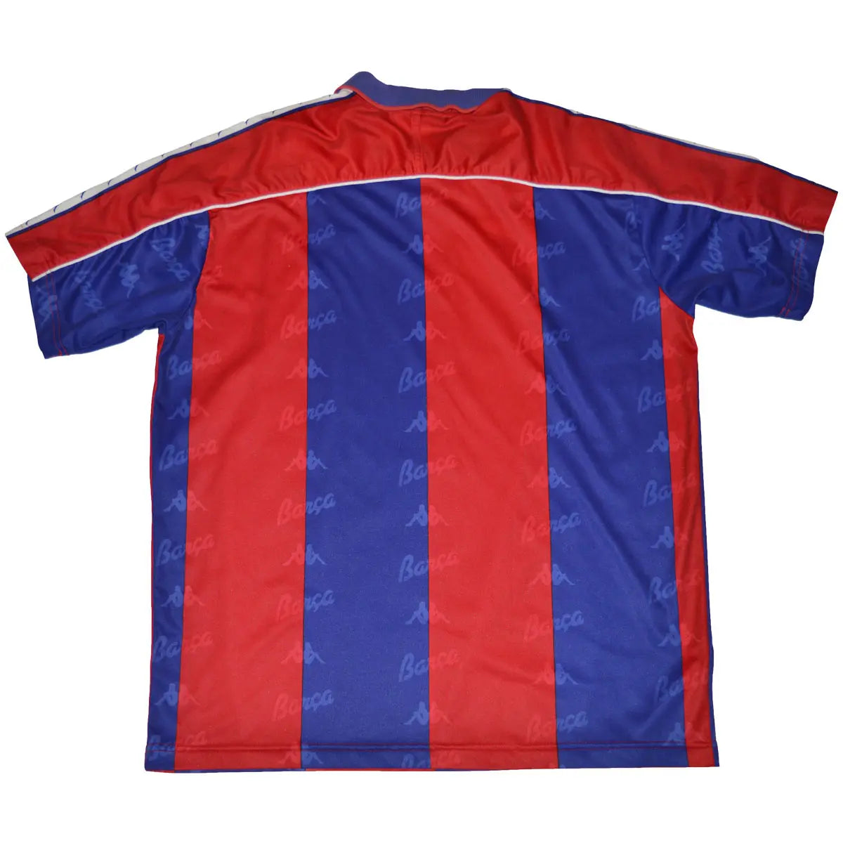 Maillot de foot vintage/retro authentique rouge et bleu Kappa FC Barcelone domicile 1992-1995 de dos