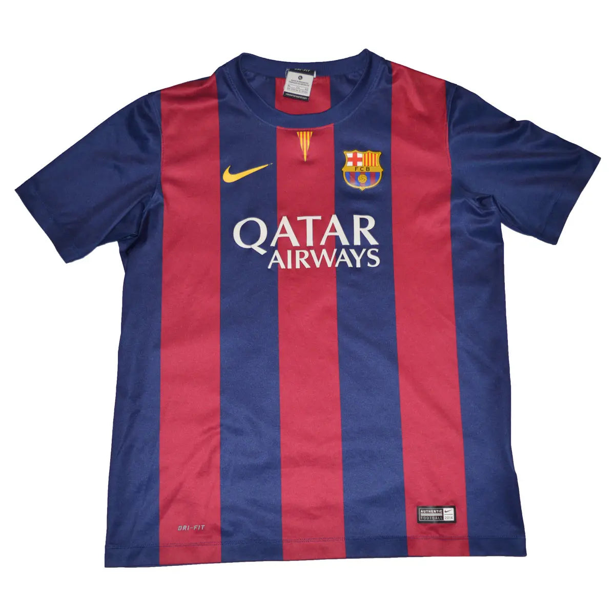 Maillot de foot rétro/vintage authentique rouge et bleu Nike du FC Barcelone domicile 2014-2015