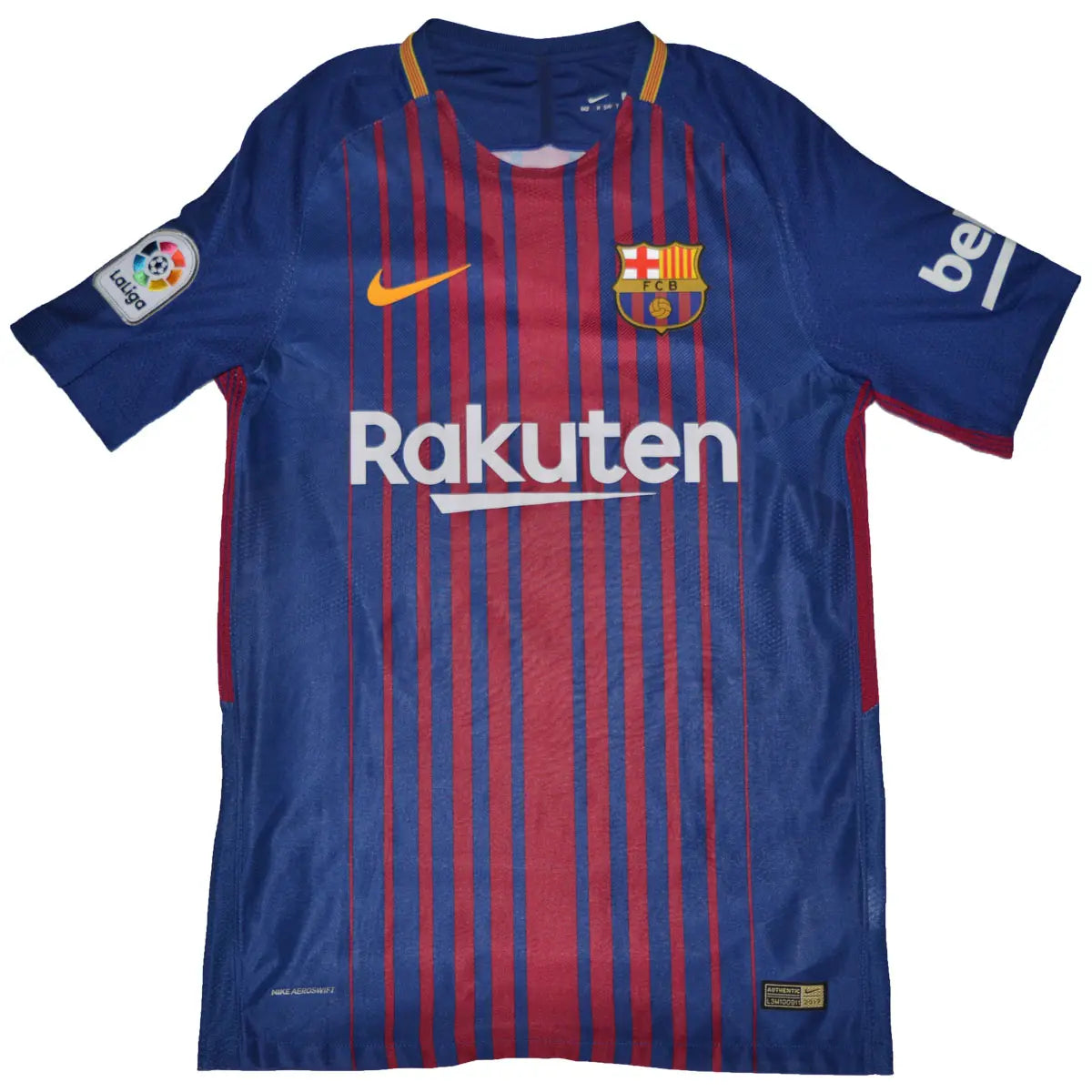 Maillot de foot rétro/vintage authentique rouge et bleu domicile Nike du Barca 2017-2018 messi