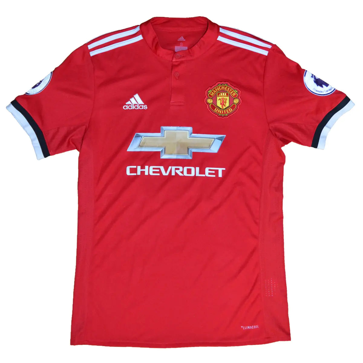 Maillot de foot retro/vintage authentique domicile adidas rouge de manchester united floqué zlatan ibrahimovic avec le sponsor chevrolet