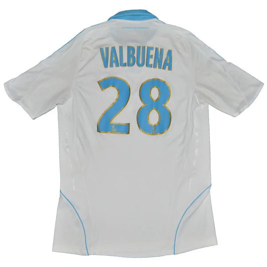 Maillot de foot rétro/vintage authentique blanc domicile adidas OM 2008-2009 Valbuena flocage