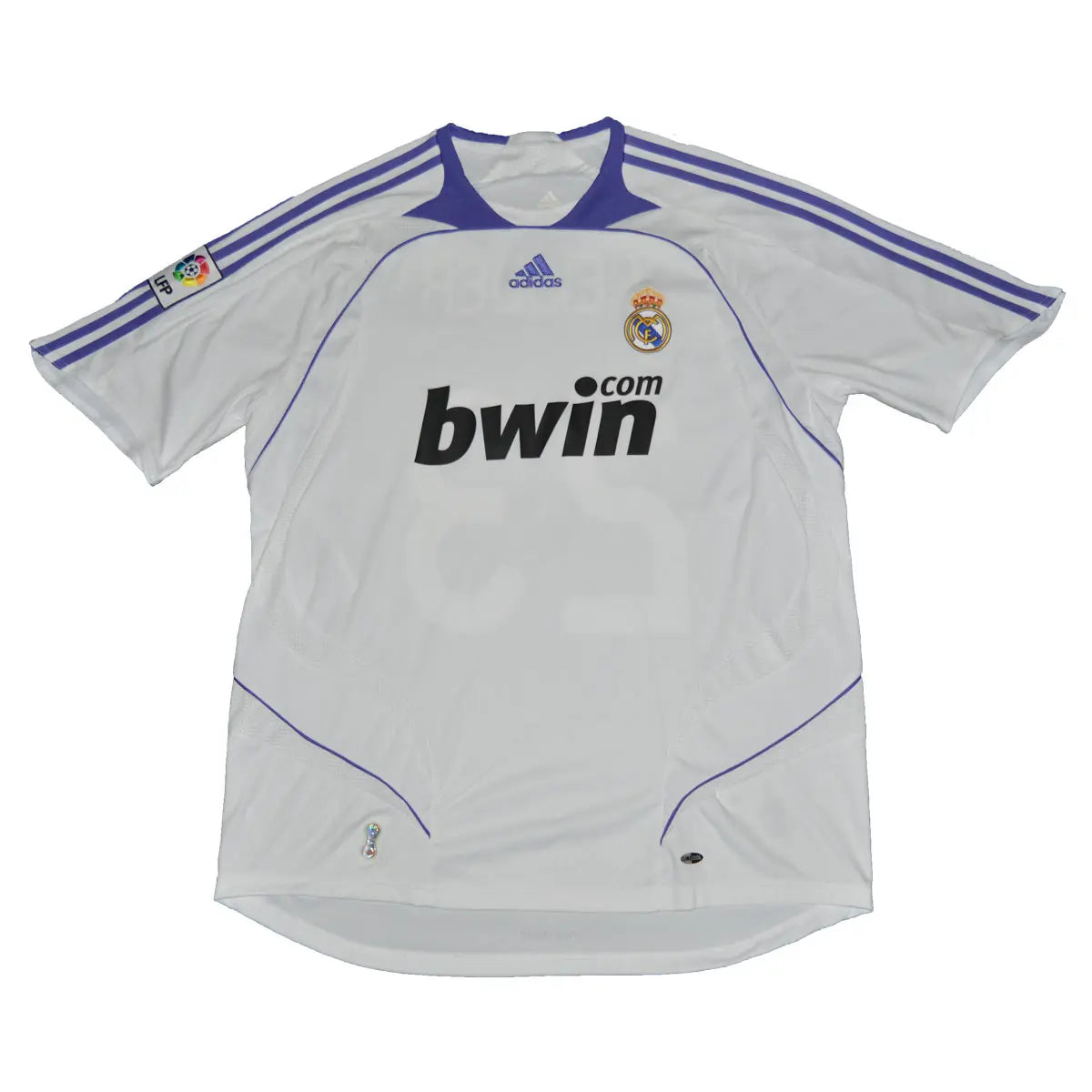 Maillot de foot rétro/vintage authentique blanc adidas Real Madrid domicile 2007-2008 Sneijder