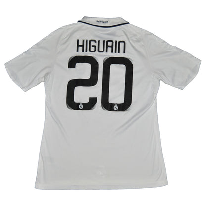 Maillot de foot rétro/vintage authentique blanc domicile adidas Real Madrid 2008-2009 Higuain flocage
