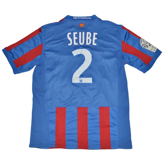 Maillot de foot rétro/vintage authentique bleu et rouge domicile nike SM Caen 2010-2011 Seube flocage