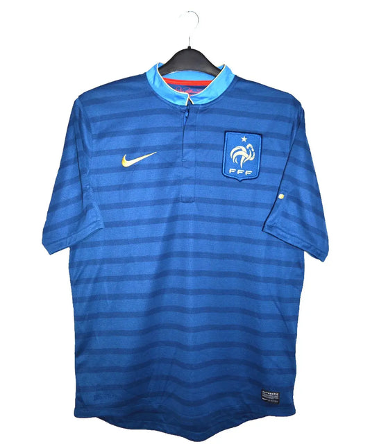 Maillot retro/vintage authentique domicile équipe de france 2012 bleu à rayure avec l'équipementier nike