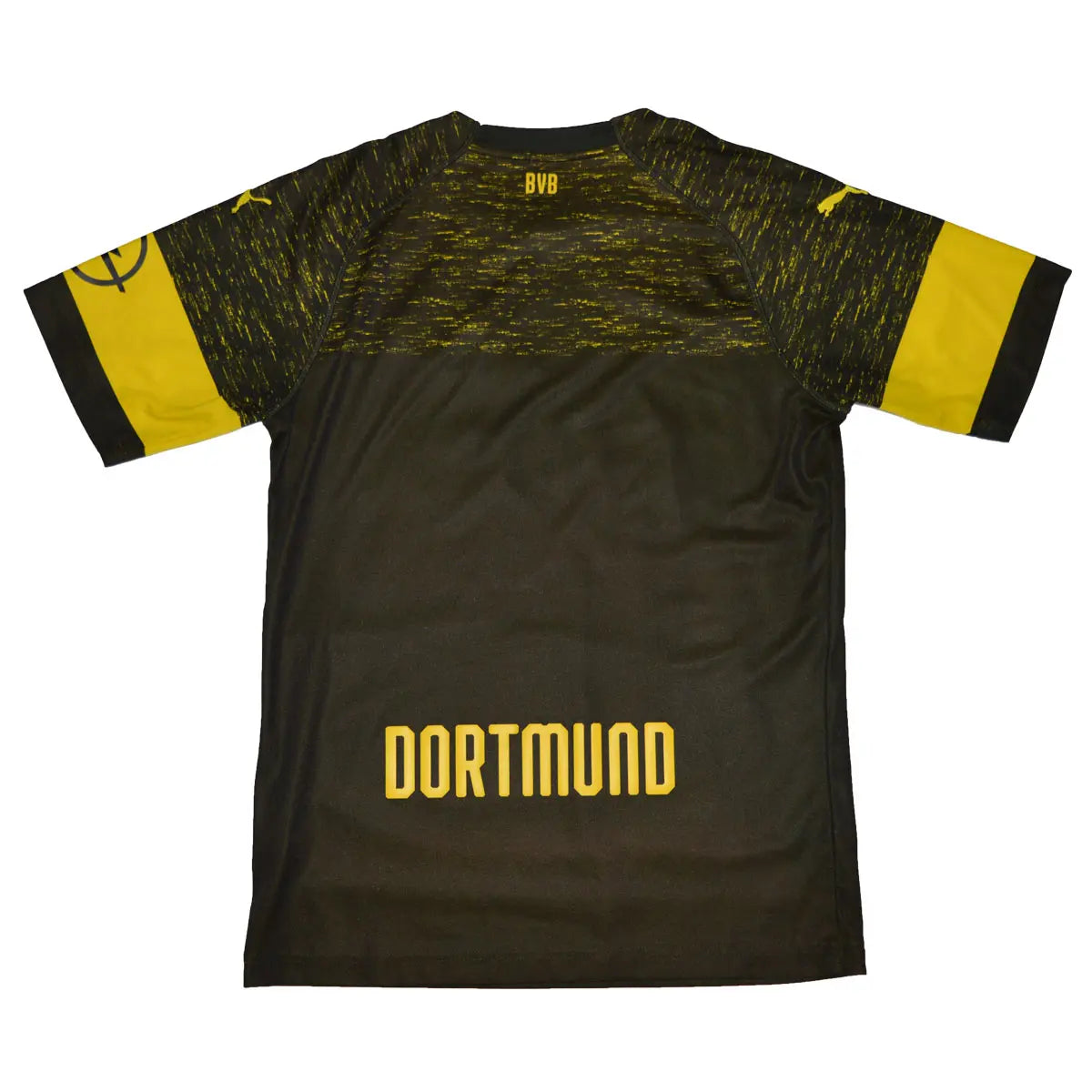Maillot de foot rétro/vintage authentique noir et jaune Puma de Dortmund extérieur 2018-2019 de dos